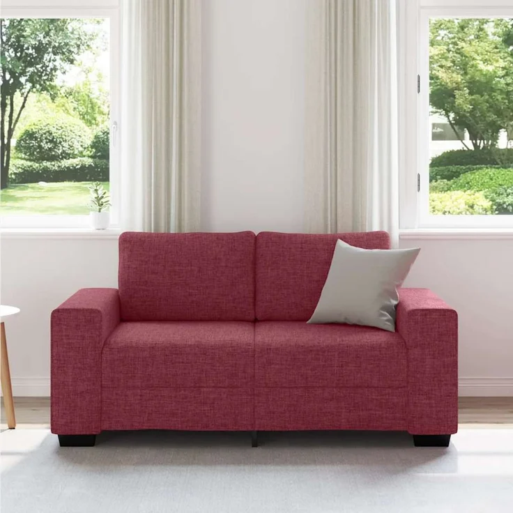 vidaXL 2-Sitzer-Sofa Weinrot 160x77x82 cm Stoff 4105159 – Bild 2