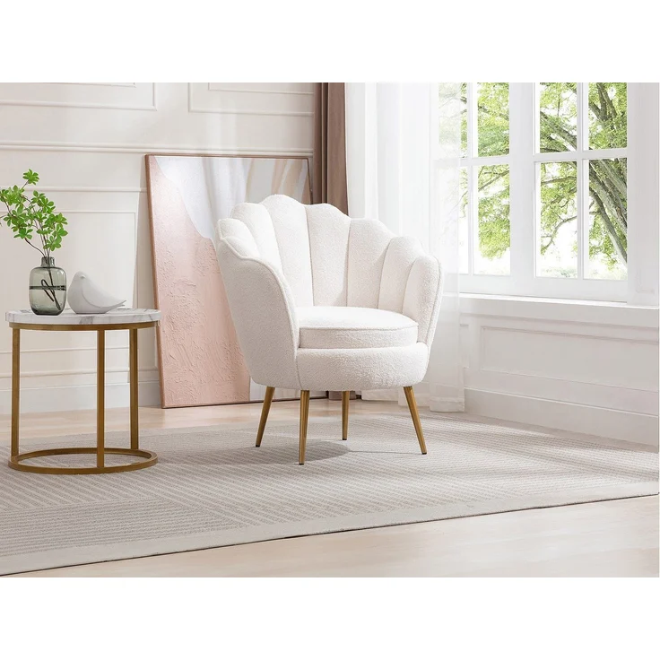 Vente-unique - LALEA - Sessel mit gerader Rückenlehne - Metall - Weiß - 76 x 73 x 88 cm – Bild 2