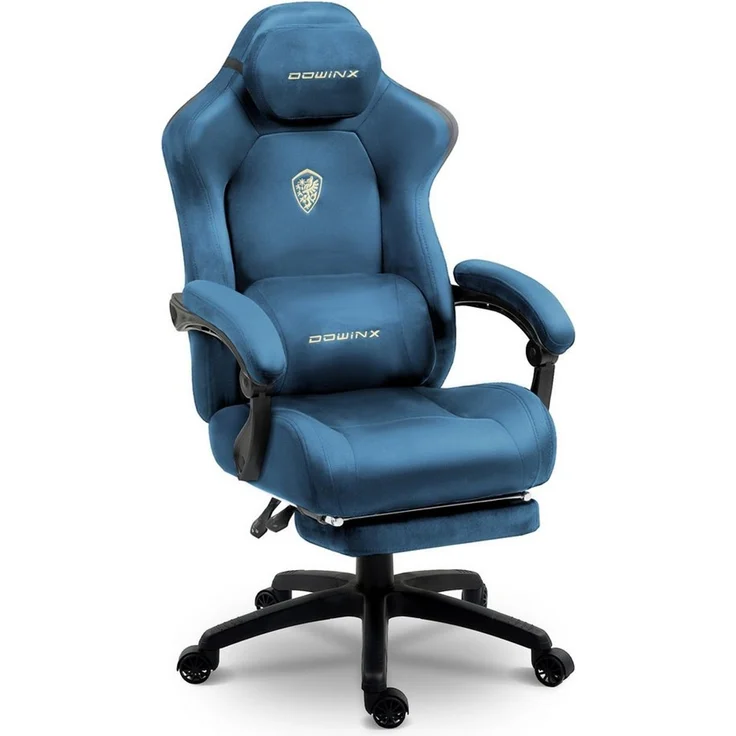 Dowinx Gaming-Stuhl Atmungsaktiver und Ergonomischer Bürostuhl aus Mikrofaser-Velours (Packung), Weiches Sitzgefühl, Verstellbarer Schreibtischstuhl mit Fußstütze – Bild 5