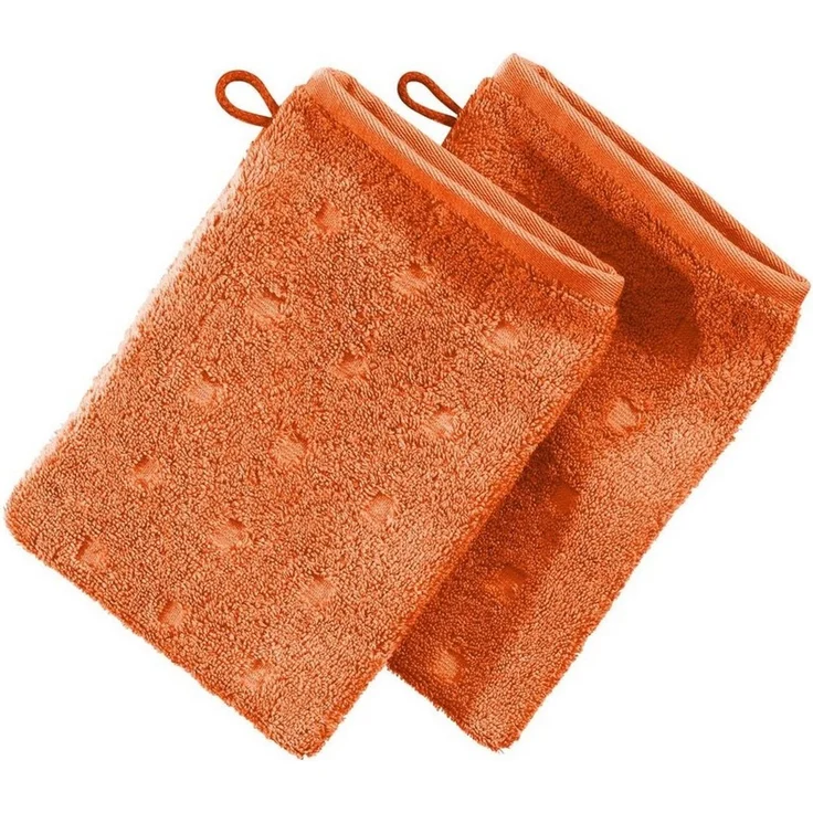 Möve Waschhandschuh Waschhandschuh "Quadretti" 2er-Pack, Frottier, Walk-Frottier Uni – Bild 3