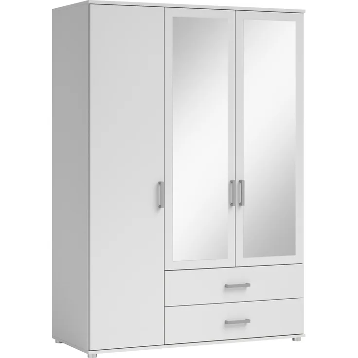 Kleiderschrank >Ivar< in Weiß - 125x190x51cm (BxHxT)