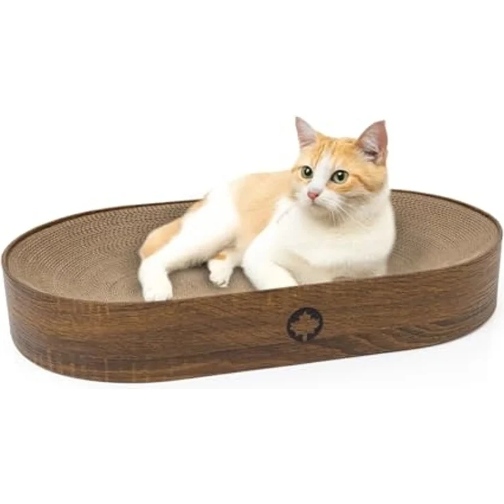 Canadian Cat Company Kratzbrett Apollo, Katzenbett aus Wellpappe, walnuss, ca. 63 x 35 x 10 cm – Bild 1