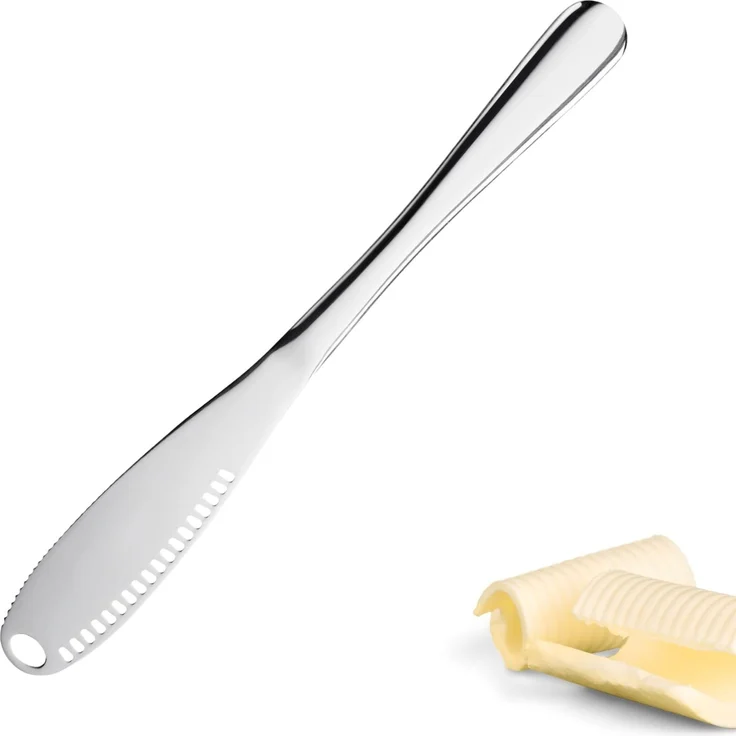 Westmark Buttermesser- & Dekoriermesser, 1 Stk. – Messer mit Wellenschliff & Schlitz-Struktur für Butterlocken, Garnieren, Schneiden – Silber, 15 cm