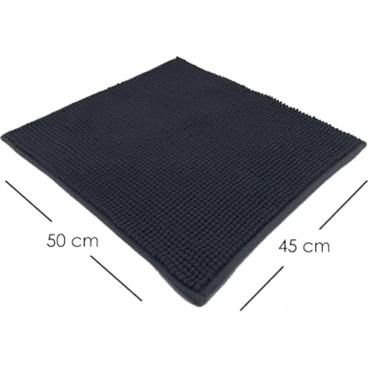 heimtexland Badematte Badvorleger Chenille Badteppich Duschvorleger, rutschhemmend beschichtet, Fußbodenheizung geeignet, fußbodenheizungsgeeignet, saugstark, schnell trocknend, strapazierfähig, rutschfest, Polyester, rechteckig, 45x50 cm, Hochflor, su... – Bild 3