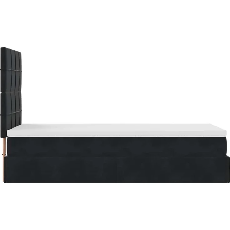 vidaXL Ottoman-Bett mit Matratzen & LEDs Schwarz 100x200 cm Samt 3314302 – Bild 10