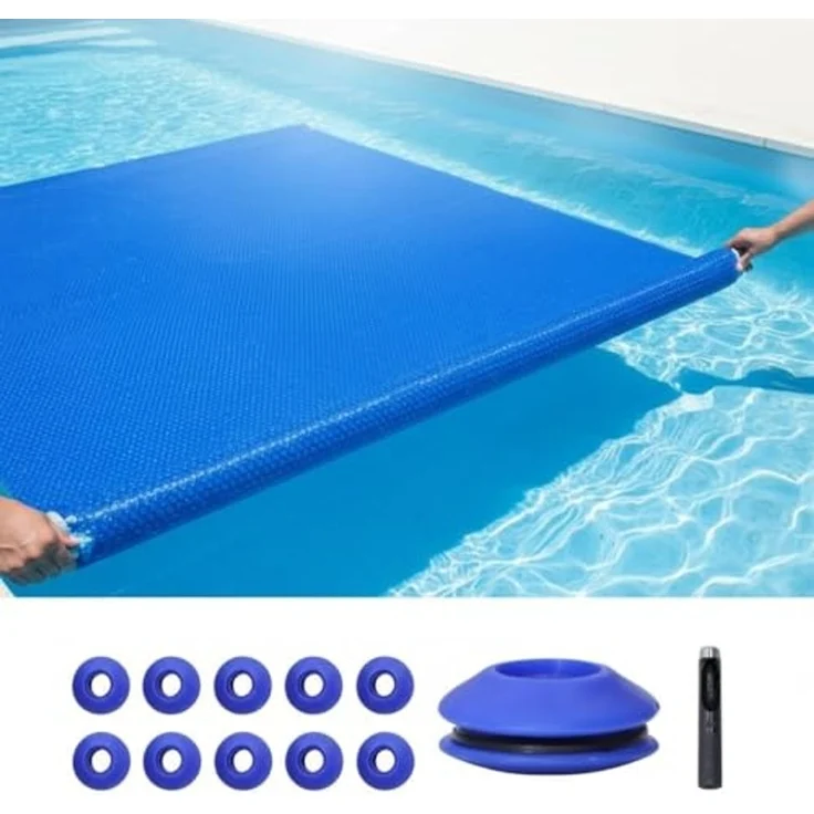 Pool Solarfolie 549 cm in blau Solarplane Solarheizung Abdeckplane Poolheizung Wärmeplane Ösen – Bild 3
