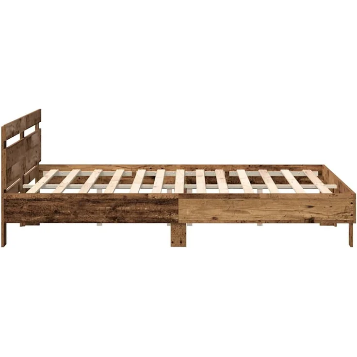 vidaXL Bettrahmen mit Kopfteil Altholz 200 x 200 cm Holzwerkstoff 3333933 – Bild 7