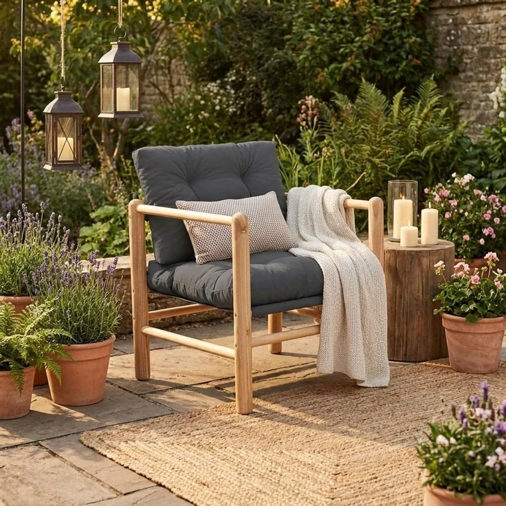 Skye Decor 'MYG03 - Anthracite' Garten-Sessel, Anthrazit, 51 x 86 x 51 cm – Bild 2