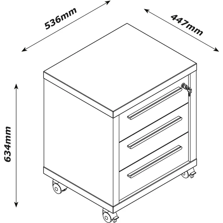 Rollcontainer Renatura / Rilega, Holzwerkstoff, Holzfarben, 80 x 75 x 80 cm – Bild 3