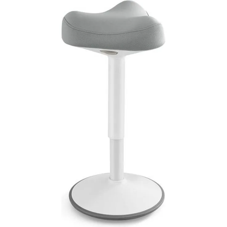 Songmics Hocker, Stehhocker neigbar, Schreibtischstuhl, höhenverstellbar 58-83 cm, großer Sockel, Anti-Rutsch, modern, grau