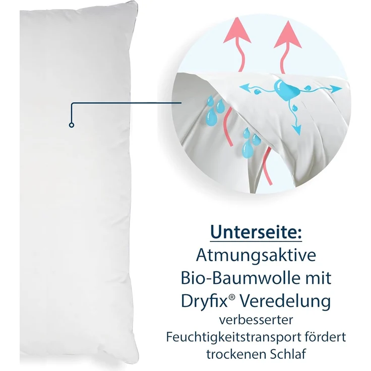 Paradies kühlendes Kopfkissen Kissen Softy Cool Sleep Bio 40x80 cm – Bild 5