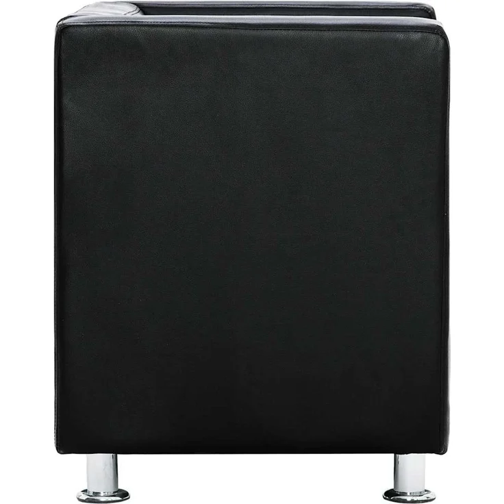 Würfel-Sessel, Fernsehsessel Schwarz Kunstleder – Bild 4