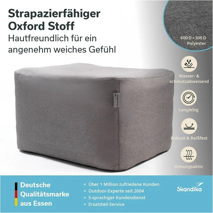Skandika Luftsofa Easy Air Premium, Sitzhocker aufblasbarer, Tragetasche, (Bezug abnehmbar, Maschinenwäsche, Schonprogramm 30 °C), Max. Benutzergewicht 100 kg, mit Elektropumpe, Gesamtgewicht 1,1 kg – Bild 4