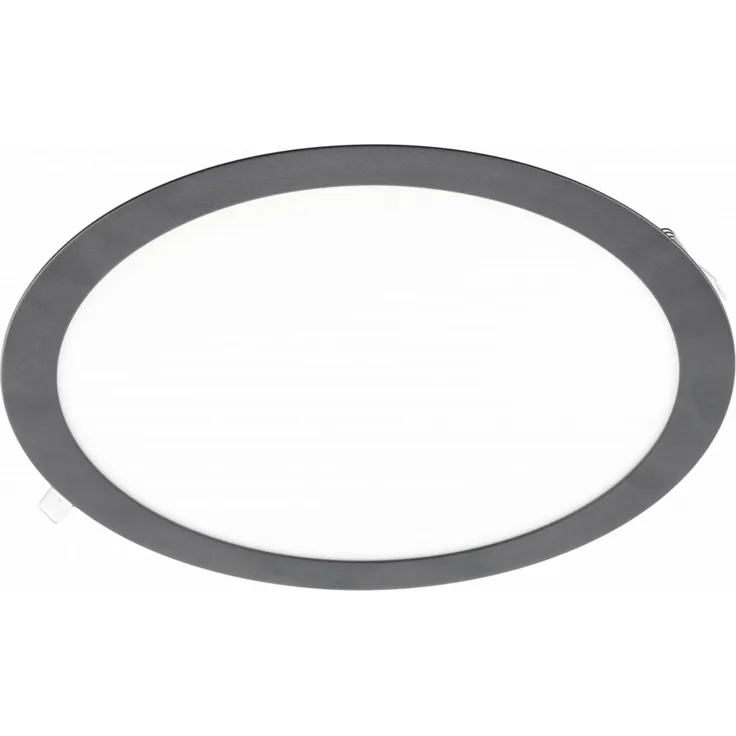 24W Runde LED Einbauleuchte slim Panel Spot mit schwarzen Rahmen Ø 300mm 2000 Lumen Warmweiß (3000 K)