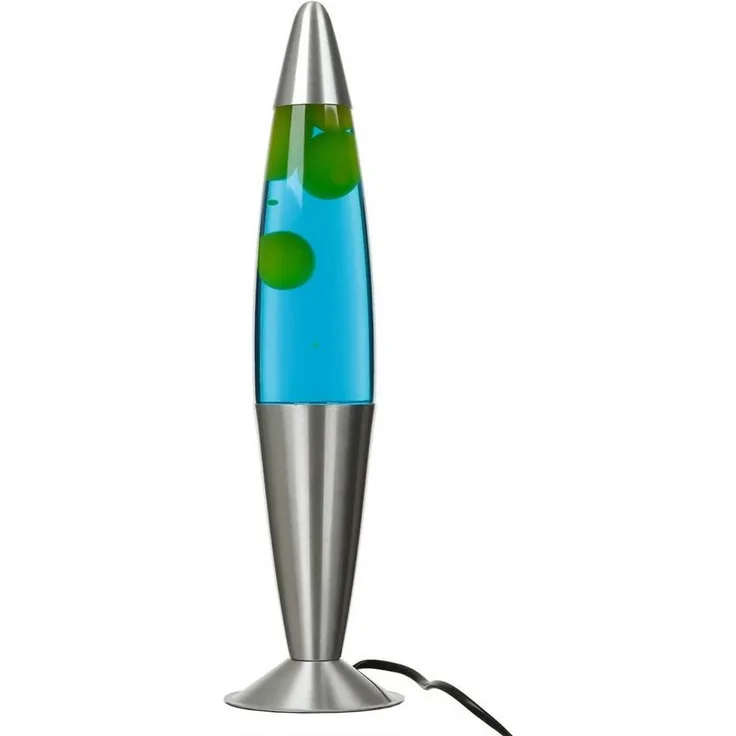 Licht-Erlebnisse Lavalampe JENNY, Warmweiß, Tischlampe Blau Gelb Retro inklusive Leuchtmittel 42 cm Tischleuchte