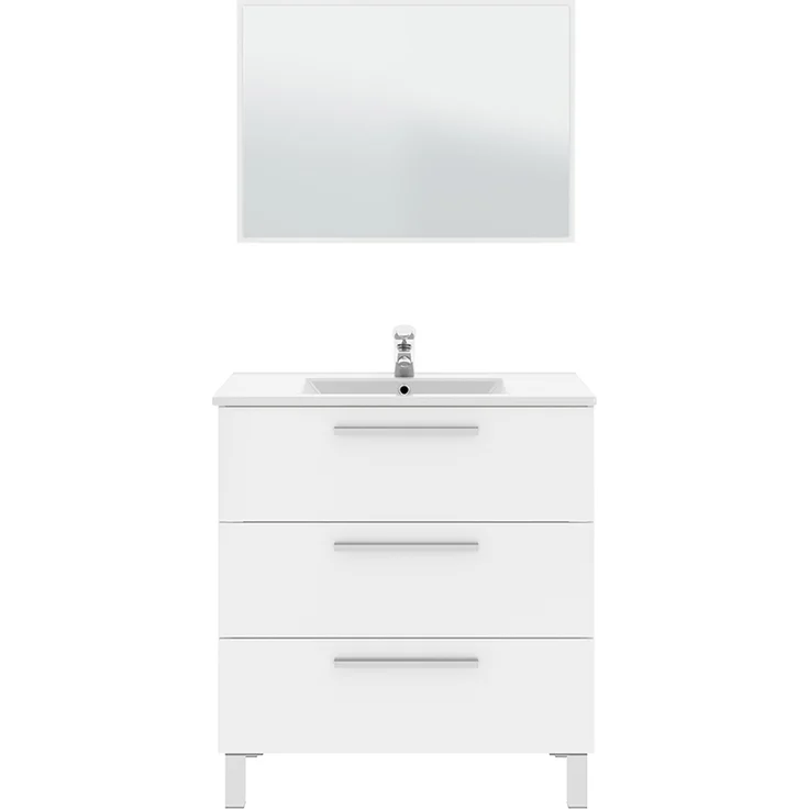 Badezimmer-Set >ATHENA< in weiß glänzend - 80x86x45 (BxHxT) – Bild 3
