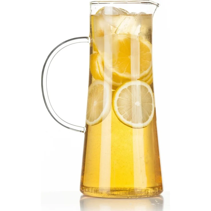Dimono Wasserkaraffe Dimono Wasserkaraffe 1,5L – Glas Wasserkrug mit Edelstahlfilter, (1,5 Liter, Glas-Krug), Getränkekaraffe für heißes & kaltes Wasser – Bild 2