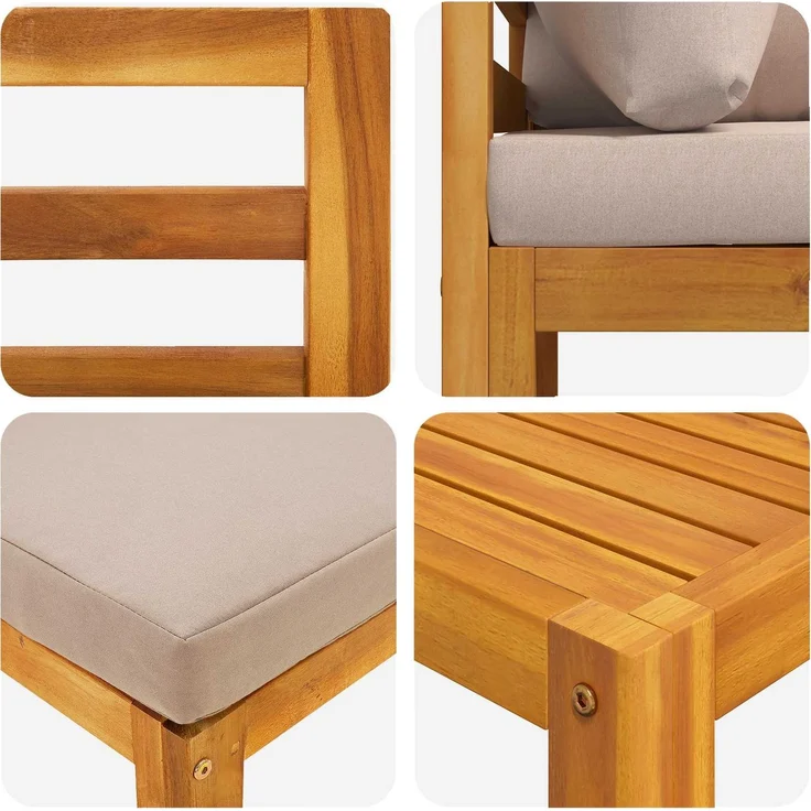 vidaXL Sofa-Set 12 stk. Natur Massivholz Akazie 3417233 – Bild 7