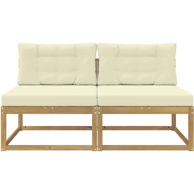 vidaXL Outdoor Mittelsofa 2 stk. 2-Sitzer Massivholz Akazie 901541 – Bild 3