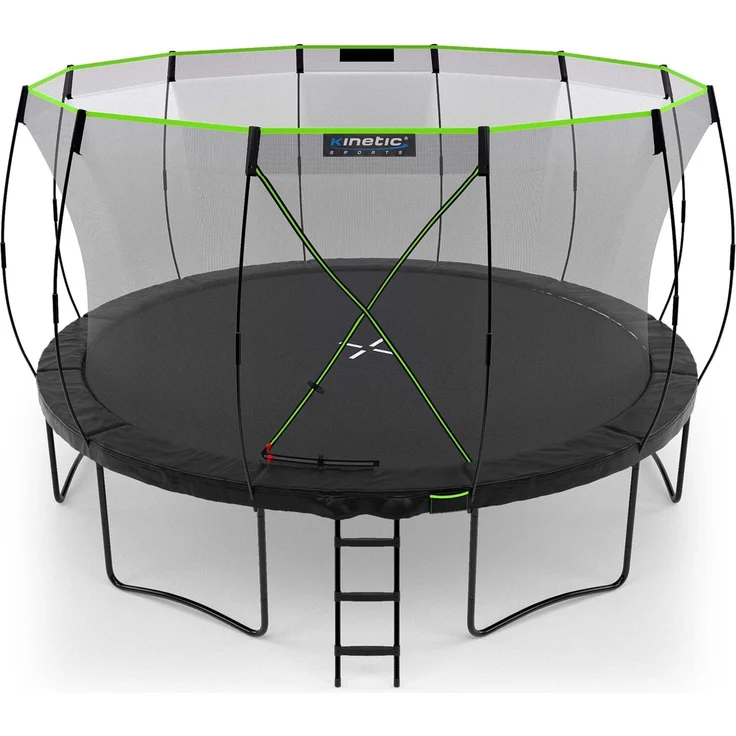 KINETIC SPORTS Premium Outdoor Trampolin 'Ultimate Pro' für Kinder und Erwachsene, AirMAXX Sprungtuch, mit Leiter, Fieberglas, bis zu 160 kg, Kürbis-Design, Ø 427 cm – Bild 1