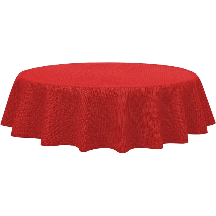 Brandsseller Gartentischdecke Ø 140 cm Tischdecke mit Paspel Outdoor Tischtuch rund Weichschaum für Garten, Terrasse, Balkon wetterfest rutschfest - Rot – Bild 1