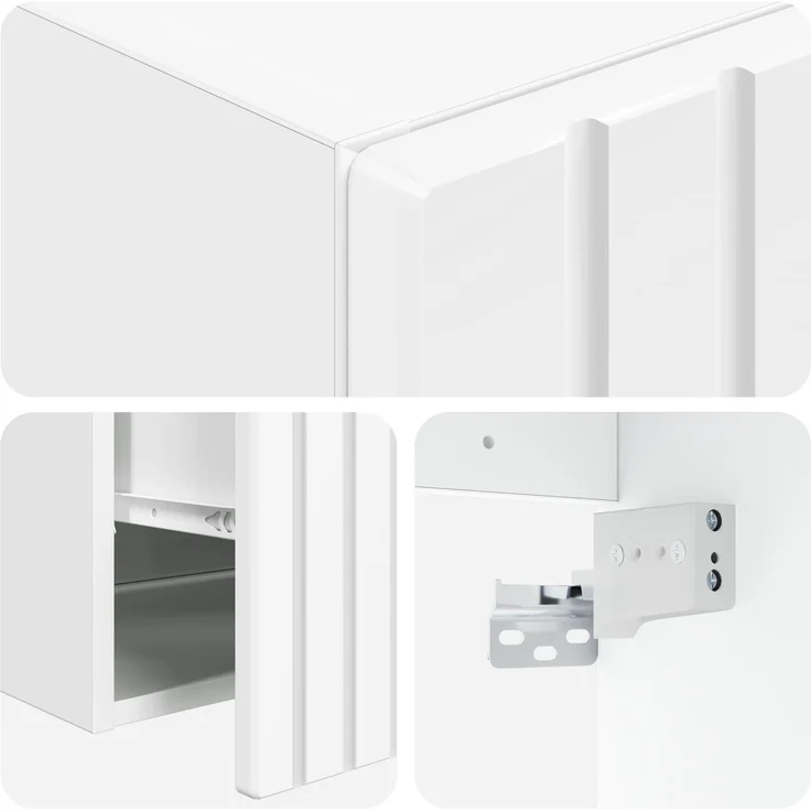 vidaXL Badezimmerschrank-Set 3 stk. Hochglanz Weiß 157 x 44,5 x 80 cm 3405761 – Bild 8
