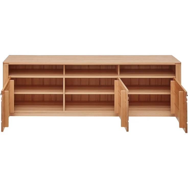 Lowboard >Nature One< 3 Türen, 3 Fächer, FSC, in Kernbuche teilmassiv - 190x58x45cm (B/H/T) – Bild 2