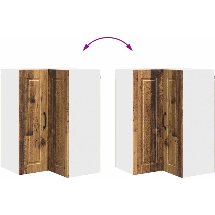 vidaXL Wand-Eckschrank PORTO Altholz 57 x 57 x 80 cm Holzwerkstoff 885433 – Bild 11