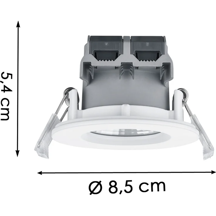 4er SET IP65 LED Deckeneinbaustrahler Weiß rund, dimmbar, Ø 8,5cm – Bild 4
