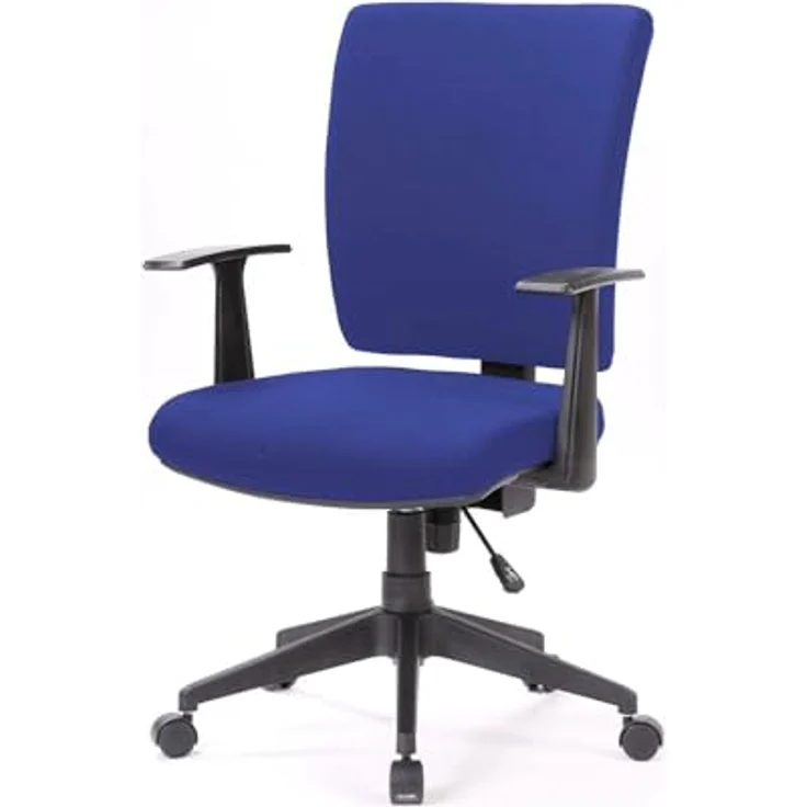 Dmora - Stuhl mit Rädern Palmerston, Chefsessel mit Armlehnen, ergonomischer Bürositz, 61x65h98/108 cm, Blau – Bild 2