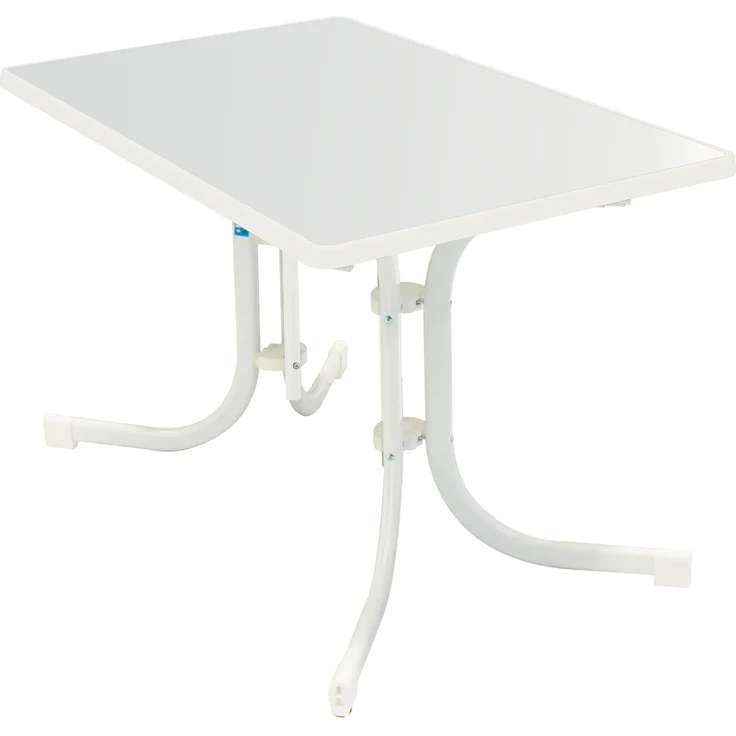 MFG Boulevardklapptisch 110x70 cm klappbar, wetterfeste Melamin-Platte, Gestell: wei§, Tischplatte: wei§ – Bild 1