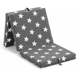 Sun Garden 'Samba' Klapp­ma­trat­ze, Schaumstoff / Baumwollmischgewebe grau mit Sternen, 190 x 70 x 9 cm