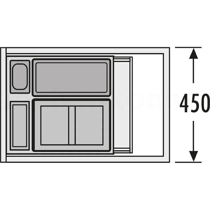 Hailo Abfallsammler 3630451 XX Inset Aufsatz XXL 18 + 12 + 4.1 Liter – Bild 4
