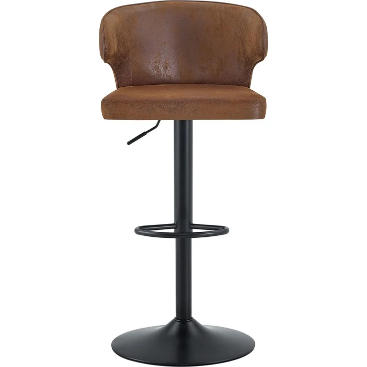 2er Set Barhocker mit Lehne Höhenverstellbar, 360° Drehbar Barstuhl mit Großem Sockel & Fußstütze, Modern Küchenhocker für Bar Küche Theke (Nur Stühle)--Braun--49.7x45x110cm--YOUDENOVA – Bild 10