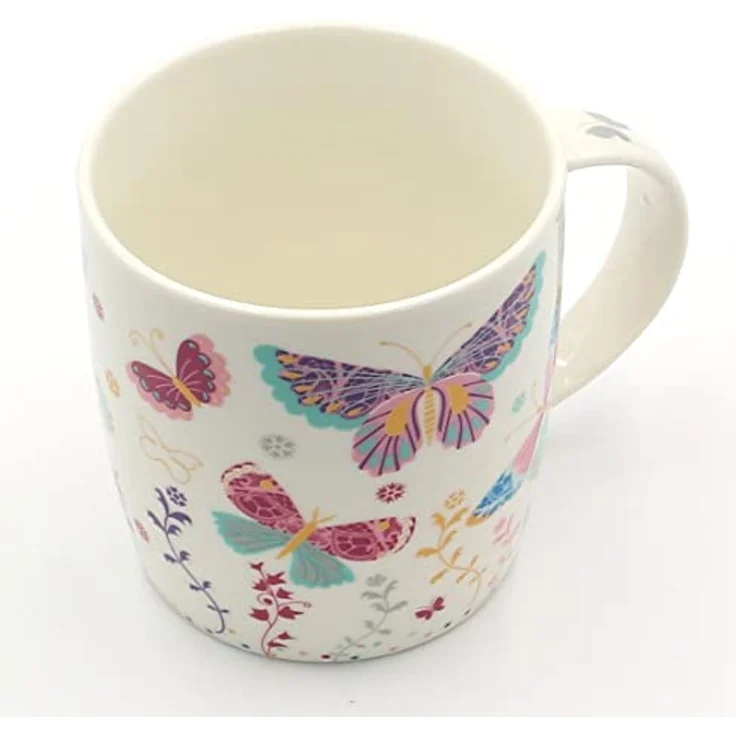 Dekohelden24 Tasse 2er Set Kaffeebecher Kaffeetasse aus Porzellan - Motiv: bunte Schmette, Porzellan – Bild 10