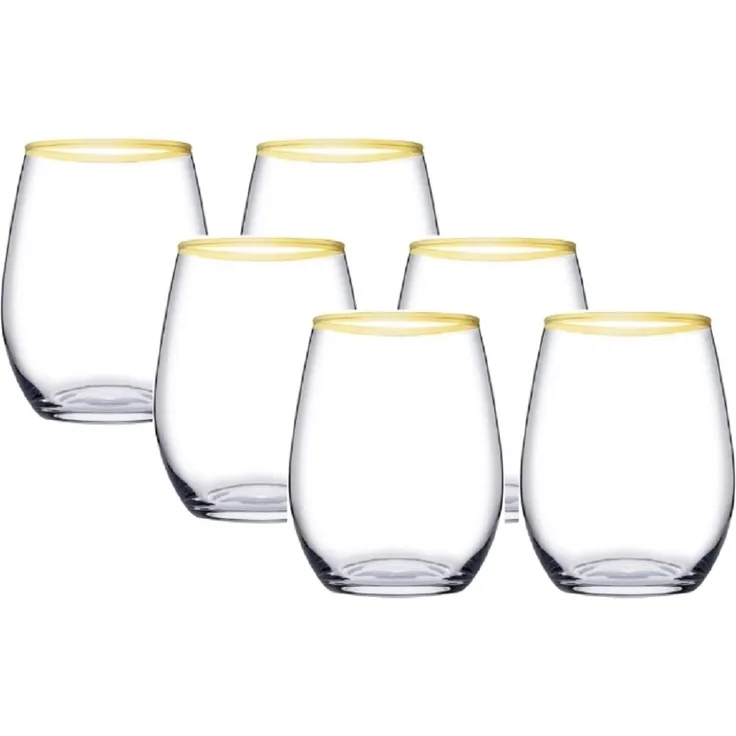 Pasabahce AMBER GOLD 420725 Weinglas Glas Kurz 570 ml 6er Set