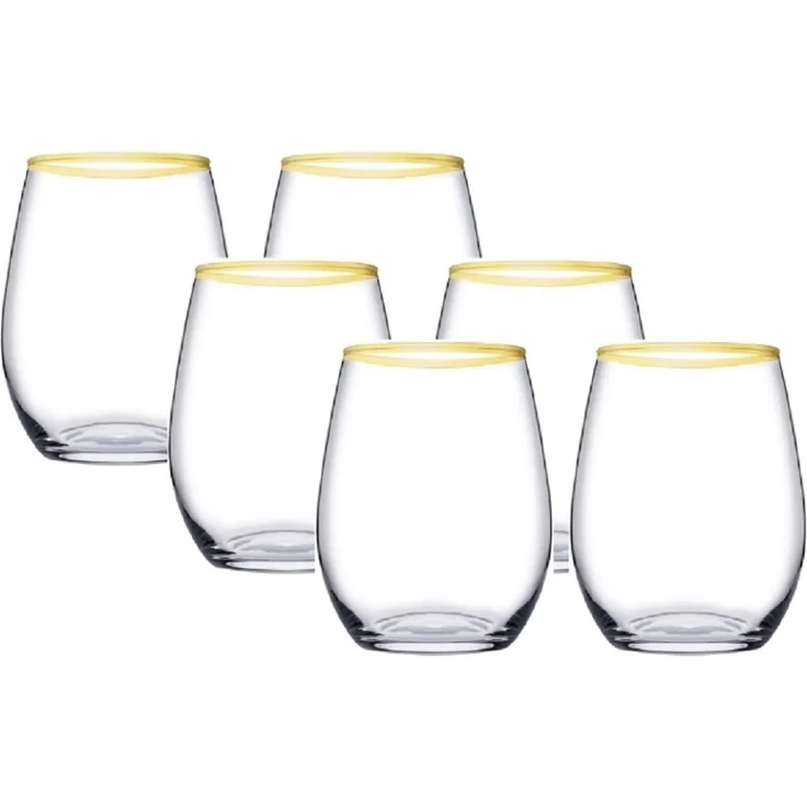 Pasabahce AMBER GOLD 420725 Weinglas Glas Kurz 570 ml 6er Set – Bild 1