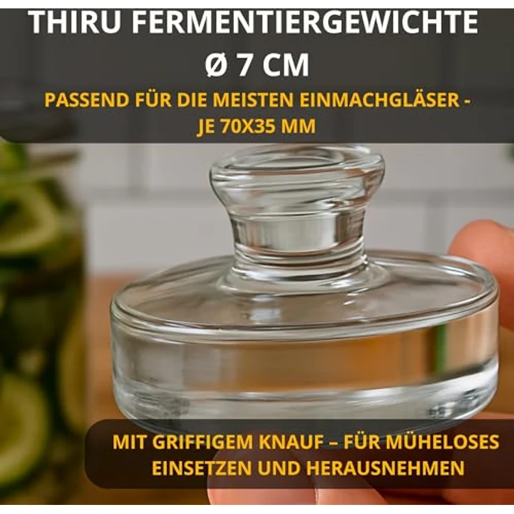 Thiru Fermentationsglas - Fermentiergewichte - Ø 7 & 8 cm - 4er- & 8er-Sets, (4-tlg) – Bild 3