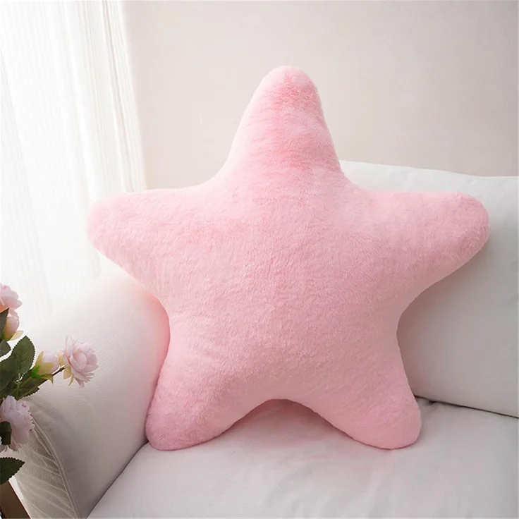 Kuschelkissen Kinder Sternkissen, Weiche Flauschige Sternform Zierkissen Sofakissen, Plüsch Kissen Dekokissen für Mädchen & Jungen Zuhause Schlafzimmer Deko (Rosa,60cm) – Bild 1