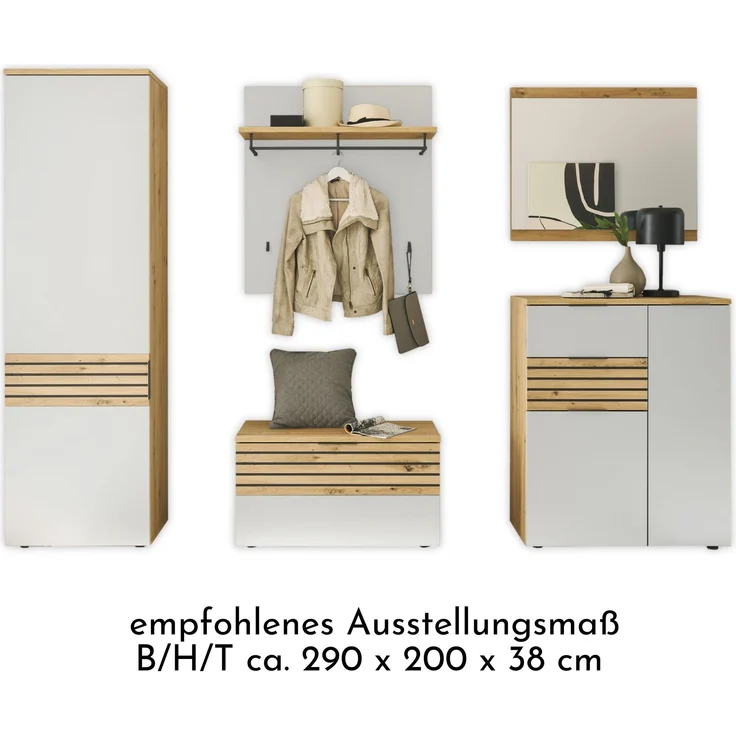 Garderoben-Set >Melisande< in Weiß -Eiche Artisan Nachbildung – Bild 6