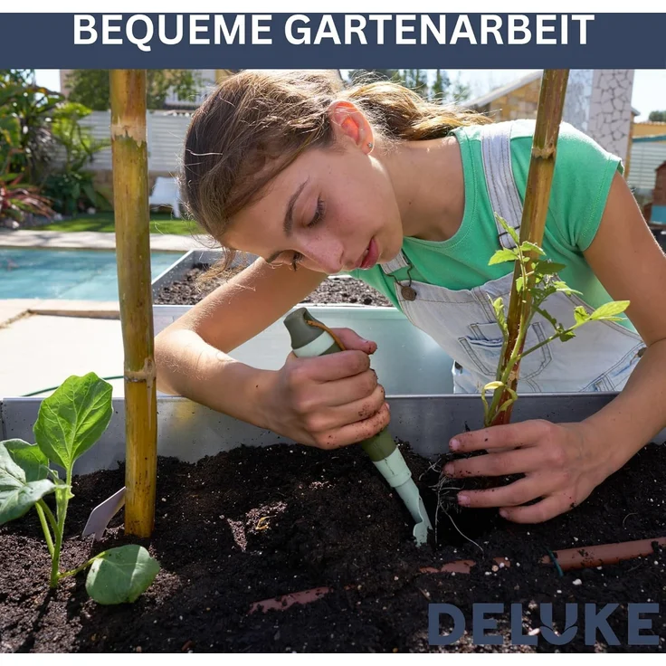 DELUKE® rundes Hochbeet für Garten BLUMO Verzinkter Stahl Hochbeet Metall Gartenbeet rund Kräuterbeet Blumenbeet Frühbeet für Garten Gemüsebeet, 240x80x44cm, Grau – Bild 6