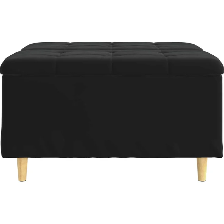 vidaXL Ottoman mit Stauraum Schwarz 80 x 80 x 45 cm Samt 876844 – Bild 6