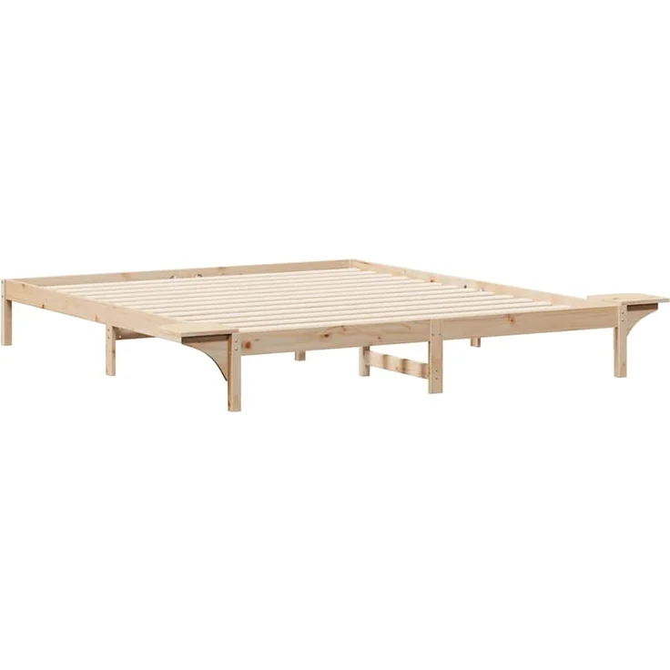 vidaXL Bettgestell mit Nachttischen Natur 180 x 210 cm 873232 – Bild 6
