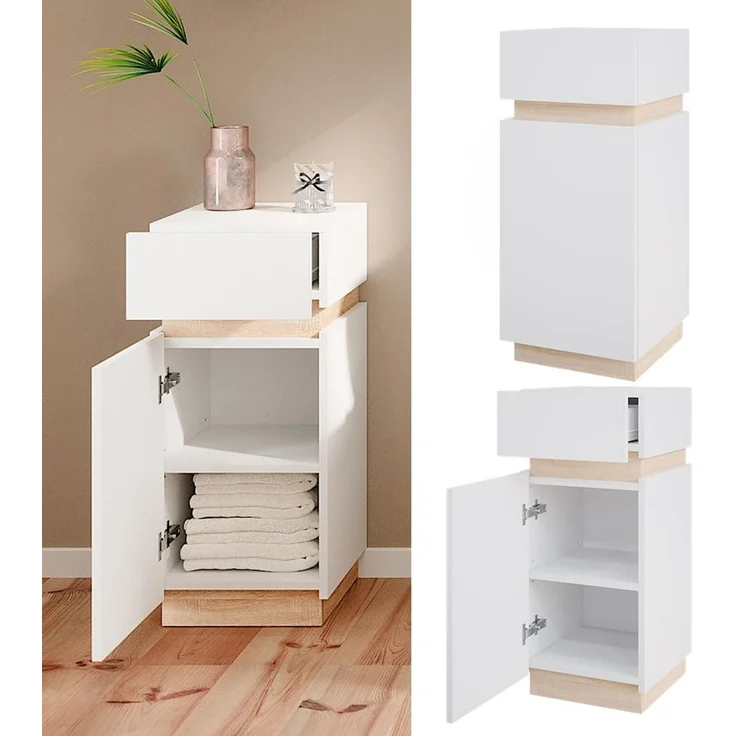 Midischrank Gloria Weiß 33 x 75.5 cm mit Tür und Schublade Vicco – Bild 4
