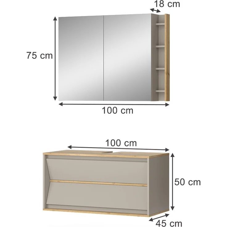 Badmöbel-Set Edelin Cashmere 2-teilig Vicco – Bild 2