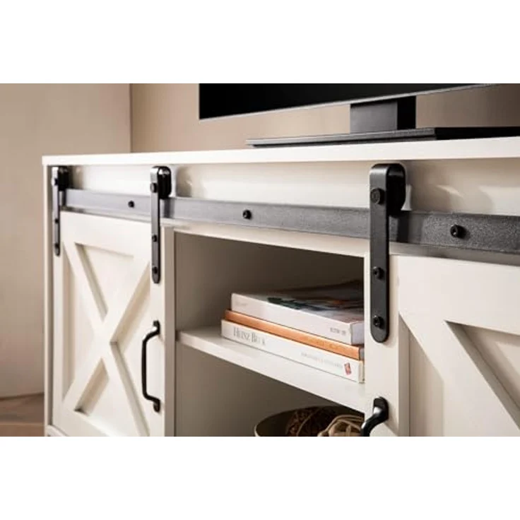 Livetastic Lowboard, Weiß, Metall mit 3 Fächern, 150x59.5x39.5 cm, stehend – Bild 5
