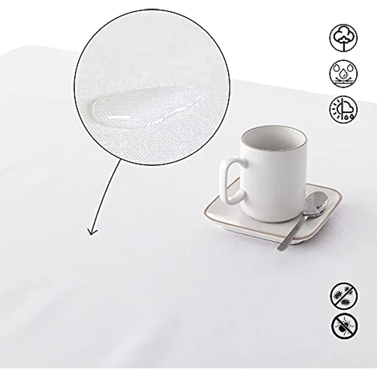 Belum Tischdecke, harzbeschichtet, schmutzabweisend, kariert, Vichy-Größe, 140 x 140 cm, fleckenabweisende Tischdecke, Vichy Senf, Tischdecke aus 100% Bio-Baumwolle – Bild 9