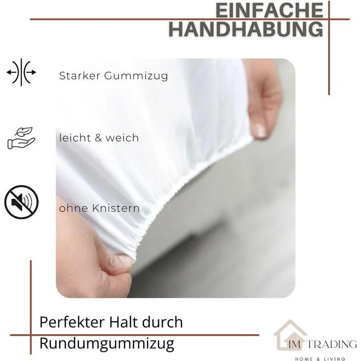 Wasserdichte Matratzenschoner 160x200cm mit 25 cm Rundumgummizug Matratzenauflage Inkontinenzunterlage Nässeschutz – Bild 6