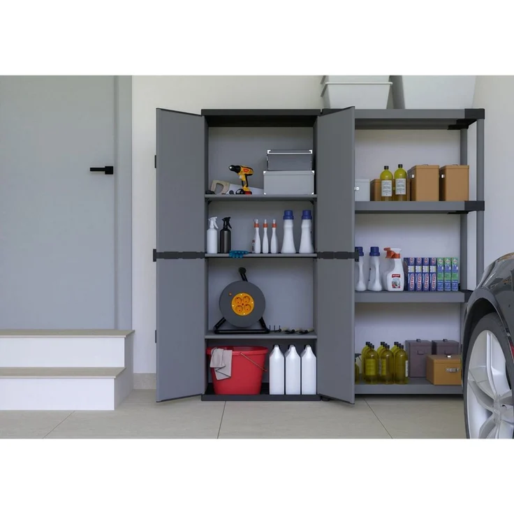 Kreher Mehrzweckschrank 'Armadio', modulares System aus Kunststoff für Keller, Garten, Garage – Bild 2