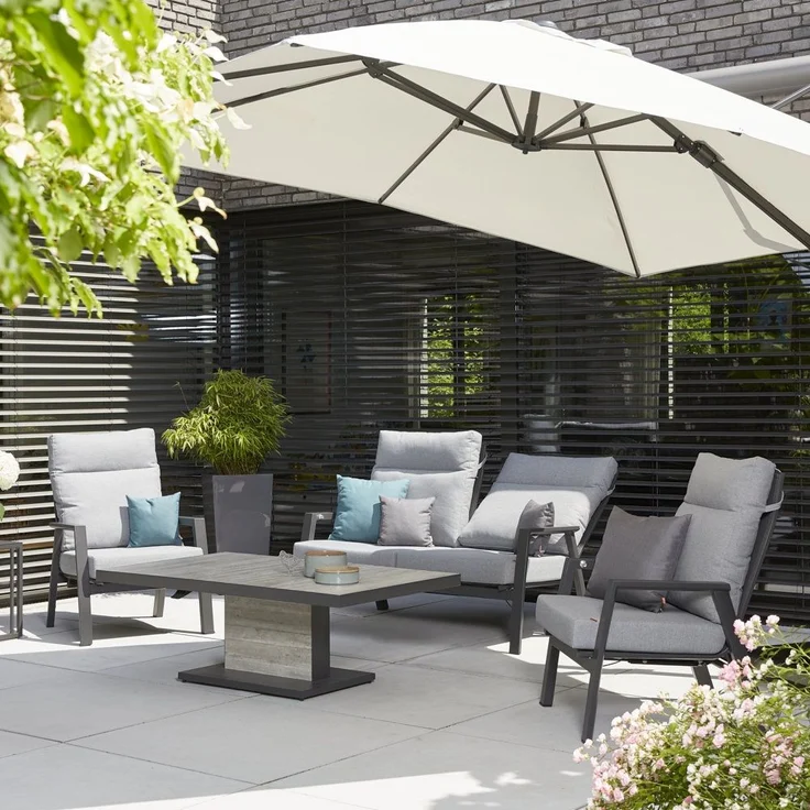 Siena Garden Lifttisch Bellani 140x85 cm Aluminium Keramik grau J04067 Loungetisch – Bild 6